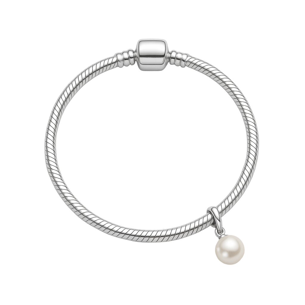 Custom bracelet with a pearl charm